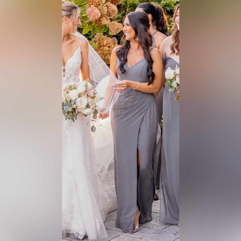 Azazie Charcoal Sleeveless Gown